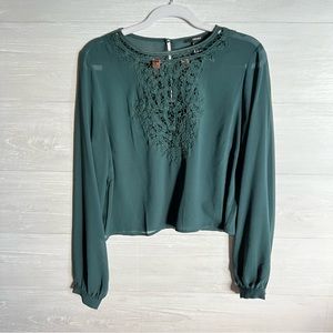 Forever 21 ✨ Teal Blouse with Lace